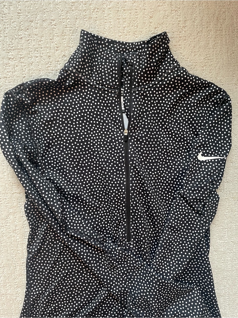 Nike Women's Black and White Polka Dot Half-Zip Utility Jacket